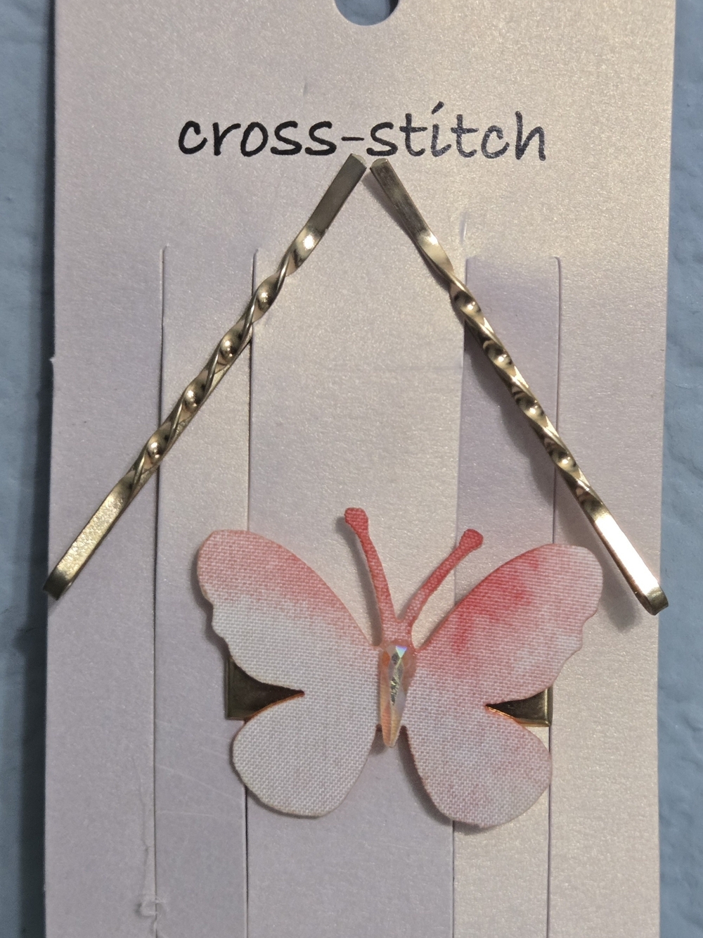 Cross-Stitch Pink Butterfly Hair Clip Set